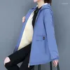 Giubbotti da donna Giacca a vento da donna 2023 Giacca in pile autunnale Casual Cappotto invernale con cappuccio Tasca con cerniera Cappotto di base femminile 4XL