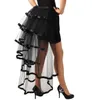 Steampunk Black Tiered Tulle Skirt Party Tutu Tail Burlesque Mesh Ruffle Layered Detachable Bustle Overskirt 2107083151881