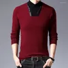 Camisetas para hombres 2024 Estilo Camiseta de algodón Cuello con cremallera Camisa de manga larga Doble Terciopelo Letras Bordado Color Sólido Tops de gran tamaño