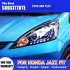 Voor Honda Jazz Fit LED-koplamp 08-10 Auto-accessoires DRL Day Time Running Light Streamer Turn Signal Indicator Voorlamp Auto onderdeel