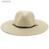 Chapeaux à bord large chapeau seau de 10,5 cm Brim gros chapeau de paille pour femmes hommes jazz fedoras refroidissement chapeau de soleil d'été