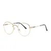 Designer-Ch-Kreuz-Brillengestell, verchromt, Marken-Sonnenbrille, rund, vielseitig, geschäftlich, goldfarben, für Herren und Damen, Leseherz, luxuriöse, hochwertige Brillengestelle U7q2
