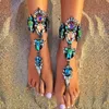 Fashion Wedding Barefoot anklet Sandals Beach Foot Jewelry Sexy Pie Leg Chain Female Boho Crystal Anklet for women229k