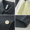 Men's Casual Shirts Long Sleeve Shirt For Men Cotton White Patchwork Man Button-up Tops