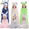 Michley Toddler Baby Bath Handlee Douche Douche Zacht Warm slapende Swaddle Deken voor jongens Girls Geboren 0-9T 231221