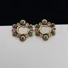 2022 nuova lettera di moda Orecchini a bottone aretes orecchini da donna diamanti colorati gemme designer di marca earring2737