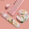 Mouse Pads Wrist Rests Van Gogh Rose Wrist Guard Mouse Pad Silicone 3D Keyboard Hand Holder Solid Cushion Creative Oil Painting Table PadL231221