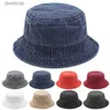 Wide Brim Hats Bucket Hats 2022 New Fisherman Hat Vintage Denim Bucket Hats Outdoor Men Women Washed Cotton Panama Hat Fashion Hip Hop Gorros Bob HatL231221