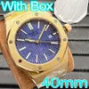 Luxury Watch Men Watches Designer Fashion 40mm Data Automática relógio de ouro rosa prata preta Face Mechanical Watches 316 Aço inoxidável Menwatch Reloje