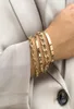 Link Chain Gold Color Vintage Multilayer Armband för kvinnors uttalande Öppning Fashion Jewelry1906881