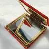 Varumärkeskompakta speglar Klassiska vikbara dubbla sidospegel Portable Velvet Make Up Mirror