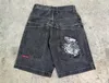 JNCO Shorts Y2K Hip Hop Graphic Imprimé Baggy Denim Gym short masculin Été féminin Harajuku Gothic Men Basketball 231220