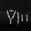 Necklace Earrings Set 2023 Arrival 4pcs Pack Unique Design Jewelry For Women Anniversary Gift E003-R003-S003-X003