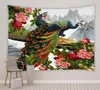 Tapestries vackra fåglar tapestry påfågel pionblomma växtfjärilspolyester tyg vardagsrum sovrum sovsal sängen de5826627