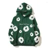 Herr hoodies high street hip hop daisy mens tryck vinter kvinnor y2k goth harajuku mode par casual lös tröjor