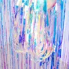 Party Decoration Rain Silk Curtain Birthday Rainbow Tassel Ribbon Laser Graduation Stage Pull Flower Wedding 2021209s