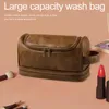 Cosmetic Bags Easy To Bag Capacity Makeup Vintage Faux Leather Organizer Waterproof Toiletry For Multifunctional