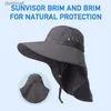 Brede rand hoeden emmer hoeden voor vakantie zomer dames en heren cap outdoor dames zomer zonnebrandhoed gezicht bescherming nek cape hat vissen hatl231221