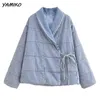 Trench da donna in denim addensato cappotto di cotone femmina girare giù collare maniche lunghe pizzie per imbottitura trapunte giacche da donna ladies caldo inverno autunno