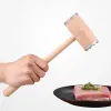 Houten vlees mederizer hamer dubbele zijkant aluminium steak rundvlees varkensvlees kip hamer keuken gereedschap professioneel vlees hout hamers vt1585 zz