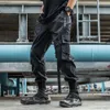 Unisex Tactical Functional Cargo Pants Joggers Byxor Herrkläder Haruku Hiphop Streetwear Ribbons Multi-Pocket Black