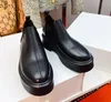 Nieuwe minimalistische dames Martin Short Boots Designer Dikke Soled Round Toe Retro Bare Bare Boots Versatiele Britse Hoogte en Slanke nieuwe doos in de lente en herfst