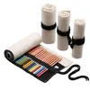 Pencil Bags Wholesale 12 Roll School Pencil Bag Canvas Pen Curtain Large Capacity Painter Student Drop Delivery Office School Business Dhy9F