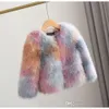 Abiti per ragazze cappotto di lusso soffice pelliccia facrina corta giacca inverno inverno a maniche lunghe a lungo manico