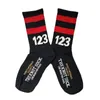 مخطط Red Sport Socks RRR123 الرجال نساء 100 ٪ شارع القطن