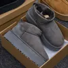 Frauen Winter Ultra Mini Boot Designer australische Plattformstiefel für Männer echtes Leder warmer Knöchelfell Stiefel luxuriöser Schuh 01