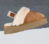 Winter Wool Slippers Super Mini Platform Boots With Warm Cow Leather Classic ärmar och Small Fleece Wool Warm Leather Boots