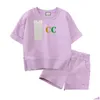 Clothing Sets 3 Styles Luxury Logo Clothing Sets Kids Clothes Suits Girl Boy Summer Infantis Baby Designer Chlidren Drop Delivery Baby Dhthq