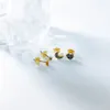 Entrega gratuita urso espanhol jóias 2023 novo ouro legal barra brinco feliz pérola brincos com cor esmalte padrão dropshopping
