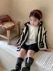 Hooded Sweater Girls Coat Lovely Spring Autumn Korean Version Striped Casual All-match Hooded Kids Tops for Girls 231220