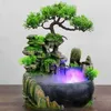 Dekorative Blumen Kränze 1PCS Rockery Water Fountain Desktop Chinesische Fengshui Lampe Wasserfall Innenkanal 2656