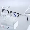 CHクロスサングラスフレームデザイナーラグジュアリークロムメンズハーフフレームビジネスチタンアロイエイグラスカジュアルマッチムット近視眼鏡ハート2024高品質LZXY