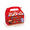 Cadeau cadeau DD226 4pcs boîte portable enfants dessin animé cirque animaux spectacle carnaval fête d'anniversaire gâteau bonbons paquet bébé douche fournitures