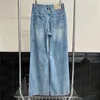 Designer Jeans Frauen Denim Hosen Design gefälschter zweiteiliger Spleißen gerade Hose coole Mädchen Troiser Jean