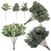 装飾的な花12pcs/lot人工ユーカリの葉の束の枝branch branch brance for Vase Home Party Wedding Outdoor DIY Flower Wall Decor