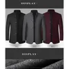Browon Brand Winter Coat Men Chinese Style Stand Collar Solid rockar för män Autumn and Winter Business Casual Woolen Jacket 231220