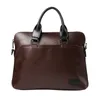 Vintage Men's Business Portcase Högkvalitativ läderhandväskor Casual Travel 14 'Laptop Bags Mane Brand Shoulder 231220