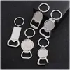 Party Favor Ups SubliMation Blank Beer Bottle Opener Keychain Metal Heat Transfer CorkScrew Key Ring Housual Kitchen Tool 0513 Dro Dhjkn