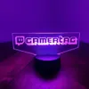 Etiqueta de jogador personalizada 3d led night light para twitch gravação a laser nome de usuário personalizado lâmpada de sinal de néon para decoração da sala de jogos 220623296f