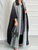 Ethnische Kleidung Muslim Abaya für Frauen Fledermaushülle Fehlgeschwindigkeit Falten -Gradienten Cardigan Trench Coat 2023 Herbst Dubai Abayas Plus Größe Frauen Luxus
