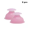 2 pezzi tazze di tazze di silicone per massaggio sotto vuoto tazze di aspirazione per l'aspirazione impostate per massaggi di umidità muscolare massaggiatore elastico di plastica - rosa