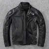 Men's Jackets Real First Layer Cowhide Leather Coat Motorcycle Cycling Clothing Jacket Detachable Liner