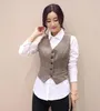 Waistcoats Spring New Suit Vest Ladies Waistcoat Short Jacka Casual Ol Coat Women 3xl SingleBreasted Woolen HerringBone Mönster Pocket T