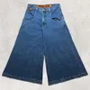Streetwear Jnco Wide Legrors Men Men Haruku Hip Hop tasche retrò blu jeans larghi vintage pantaloni di jeans gotici