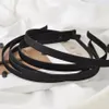 10pcs 5 mm 10 mm Black Grosgrain Ribbon cubiertos de diadema de metal liso con alambre de terciopelo Bandas de cabello de alambre de bricolaje DIY Accesorios2429