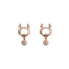 Studörhängen 12 Zodiac Year Cartoon Small and Cute Dragon Ear Studs Female Niche Fashion Temperament Lycka till Style